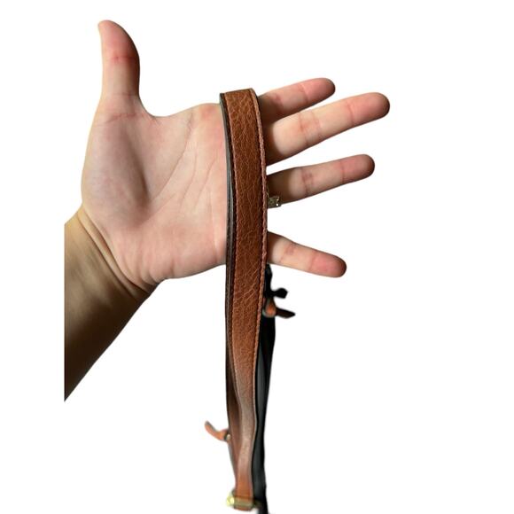 Soft Pebbled Leather Crossbody Bag Black & Brown Boho Shoulder Purse - Picture 7 of 11